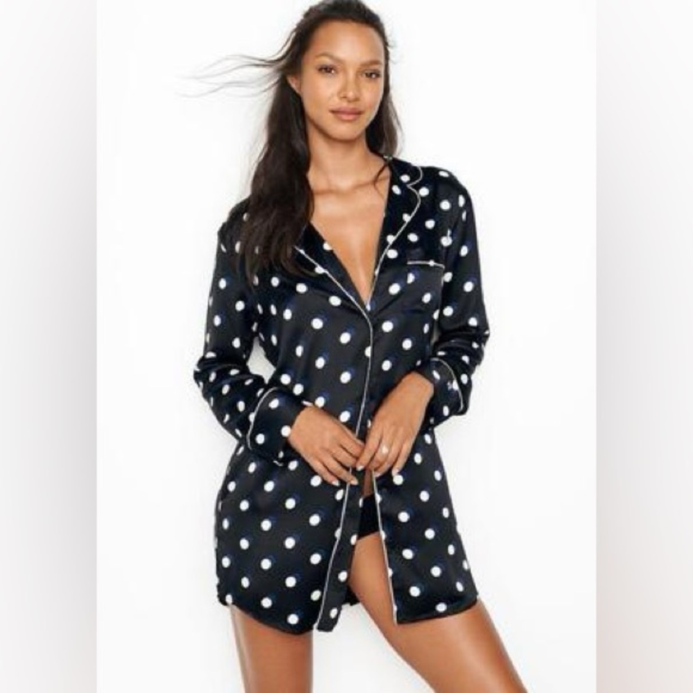 Victoria's Secret Navy Polka Dot Pajama Top